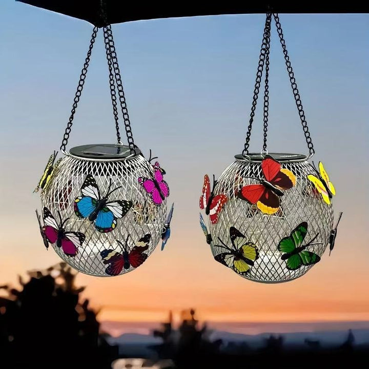 Solcelle Hengende Utelamper Med Vintage-stil LED Trådpære Og Metallbur Vanntett Oppheng Skanto