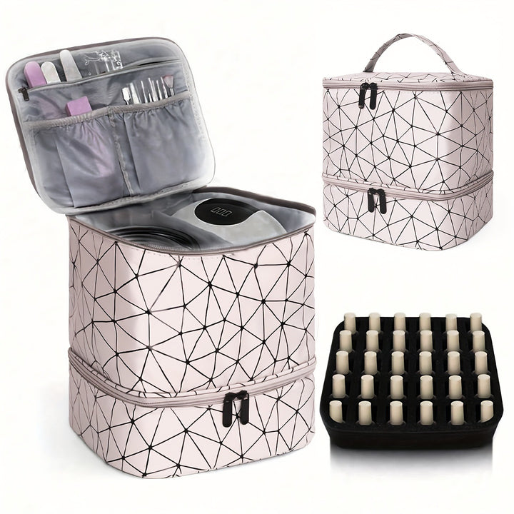 Kosmetik-organizer-veske med dobbelt design og robust innvendig fôr Skanto