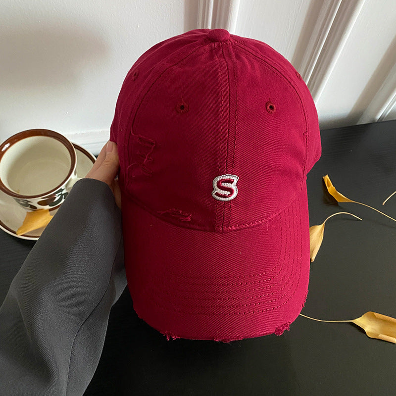 Unisex Slittet Brodert Baseball Caps Skanto