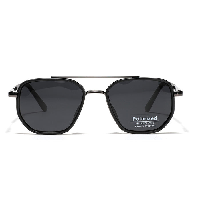 Dame kvadratisk solbrille med polarisert glass og elegant metallramme Skanto