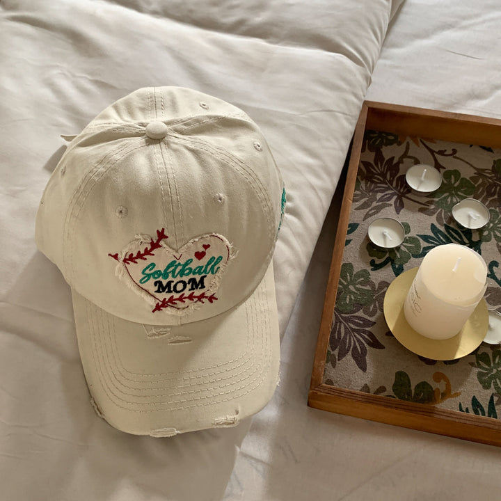 Kvinne Brodert Softball Mor Caps Skanto