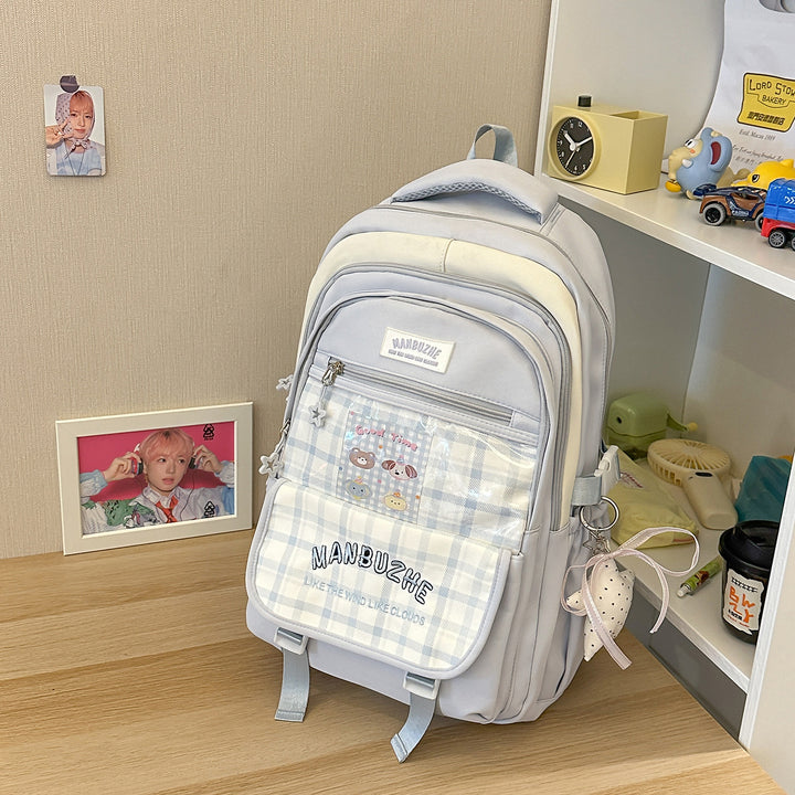 Kcasual multi-lomme laptop skole ryggsekk