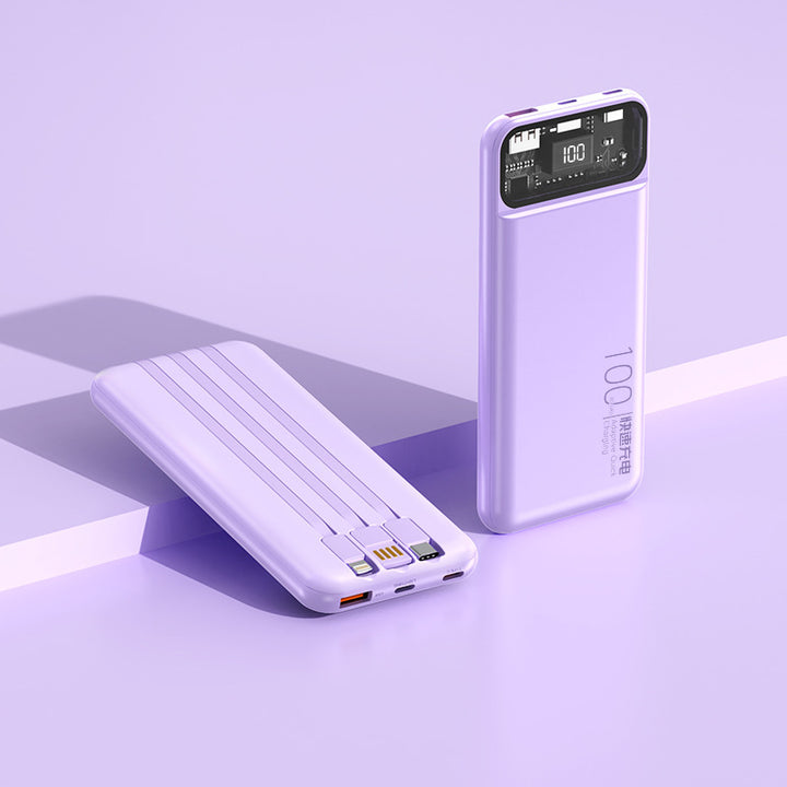 Bærbar powerbank med multifunksjonelt kabelsystem og digital skjerm Skanto