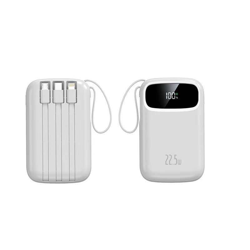 Powerbank med integrert ladekabel og digital skjerm Skanto