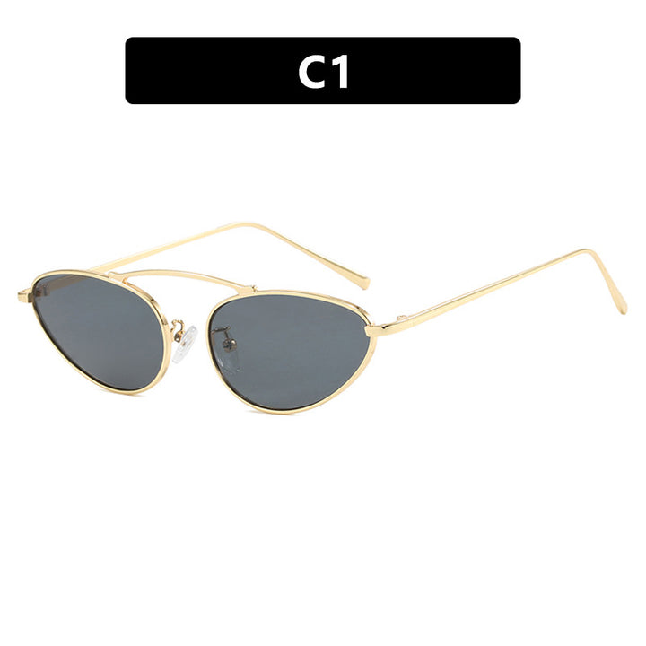 Women's trendy Cat-Eye sunglasses with slim metal frame Skanto