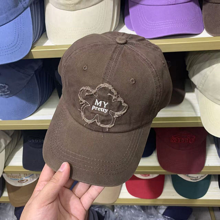 Kvinne Slitt Blomsterbrodert Baseball Caps Skanto