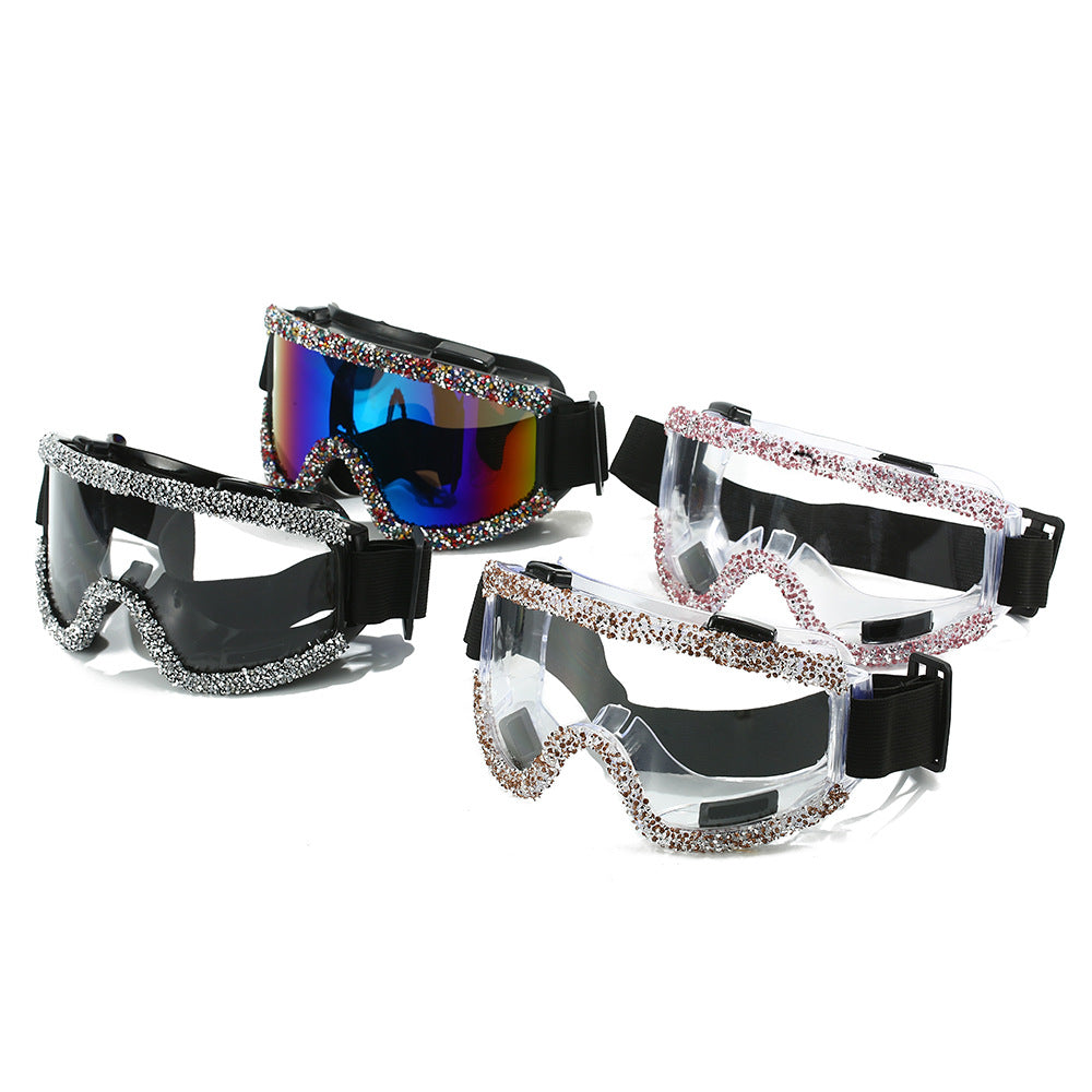 Dame Glamorøs Skibrille med glitrende smykkeinnfatning Skanto