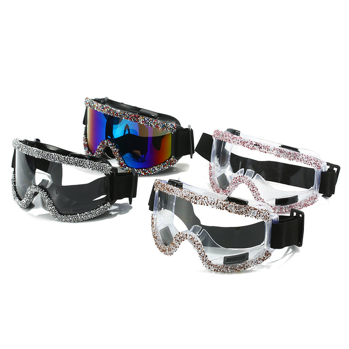 Dame Glamorøs Skibrille med glitrende smykkeinnfatning Skanto