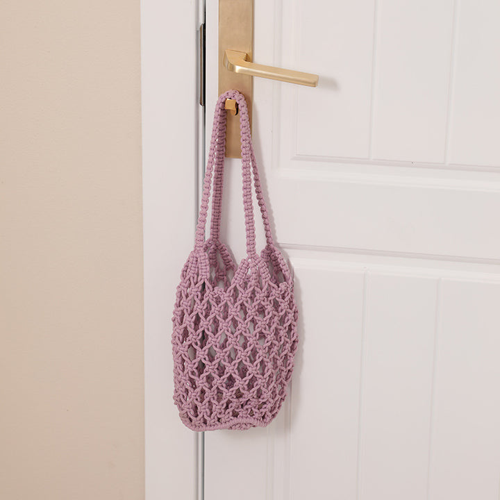 Macrame Tote Bag with Unique Drawstring Skanto