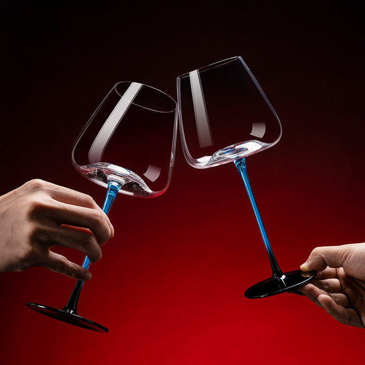 Krystallglass blå stilk burgunder vinglass med blå fjell vin karaffelsett | Skanto