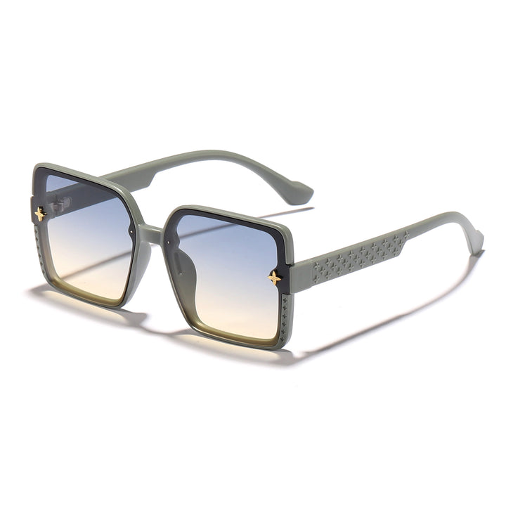 Dame moteriktig firkantet solbrille med dekorert ramme Skanto