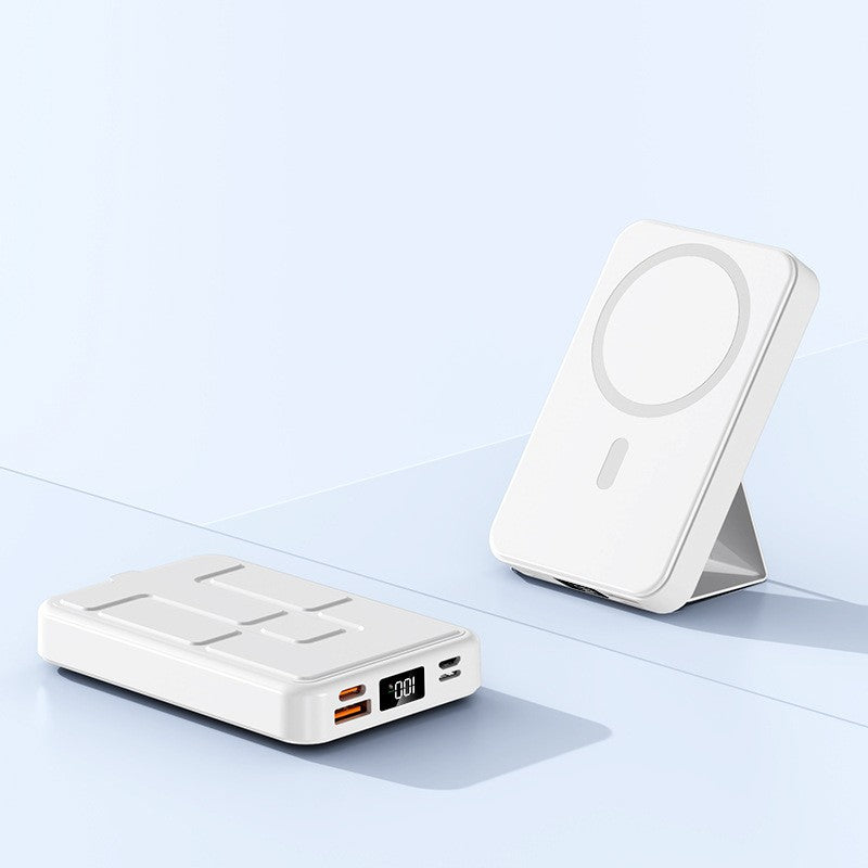 Bærbar Powerbank med integrert stativ og LCD-skjerm Skanto