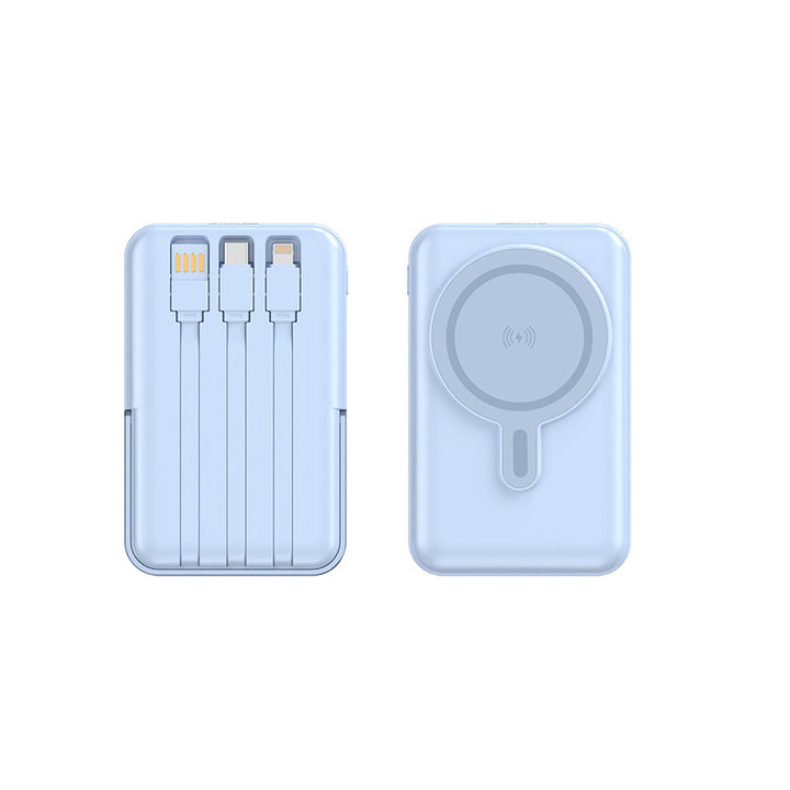 Multifunksjonell Powerbank med integrerte ladekabler Skanto