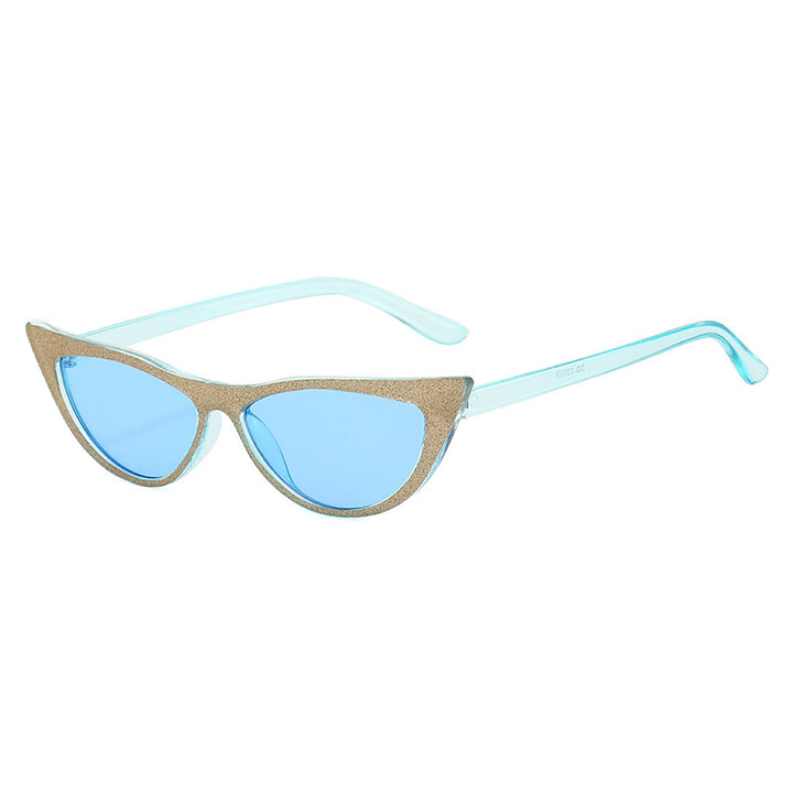 Dame Cat-Eye solbriller med glitrende ramme Skanto