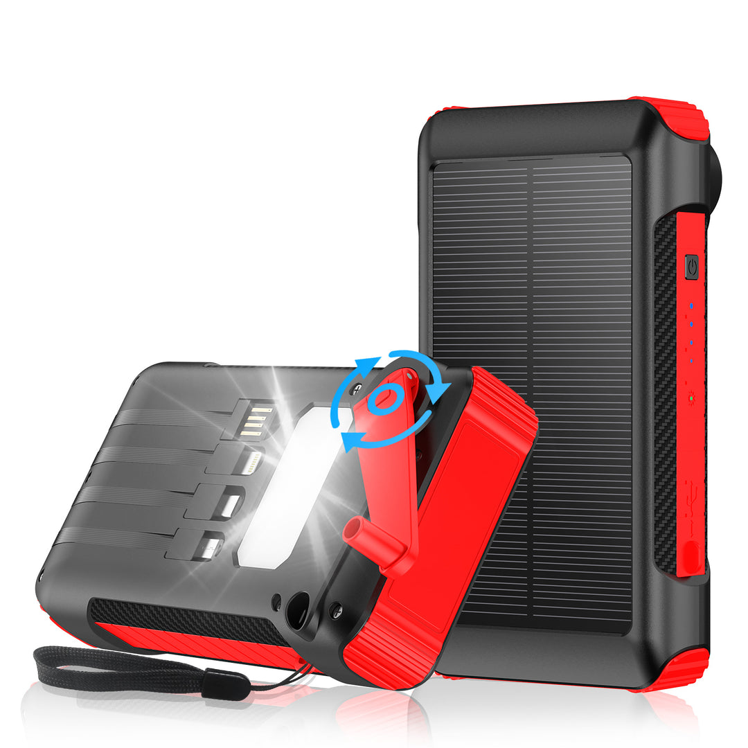 Robust Solar-Powerbank med LED-lys og kompass Skanto