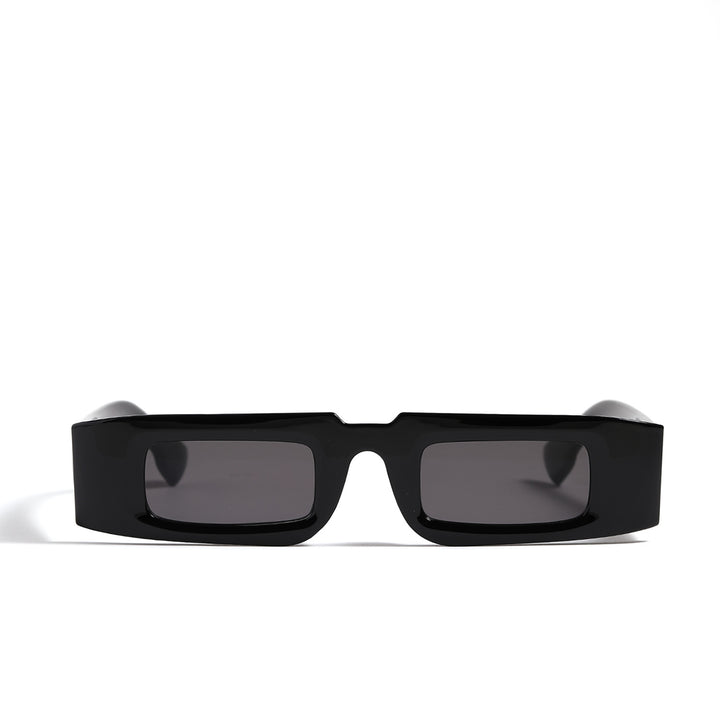 Dame moteriktig geometrisk solbrille med gjennomsiktig ramme og polariserte glass Skanto