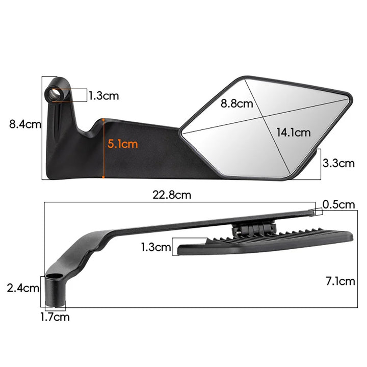 Motorsykkel bakspeil med moderne, aerodynamisk design Skanto