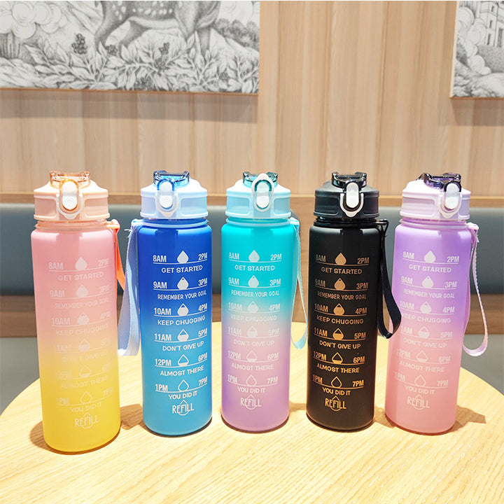 Dame Motiverende Vannflaske med integrerte Tidsmarkeringer Skanto