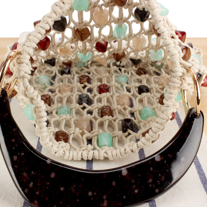 Fashionable Handbag in Creative Net Design with Colorful Accents Skanto