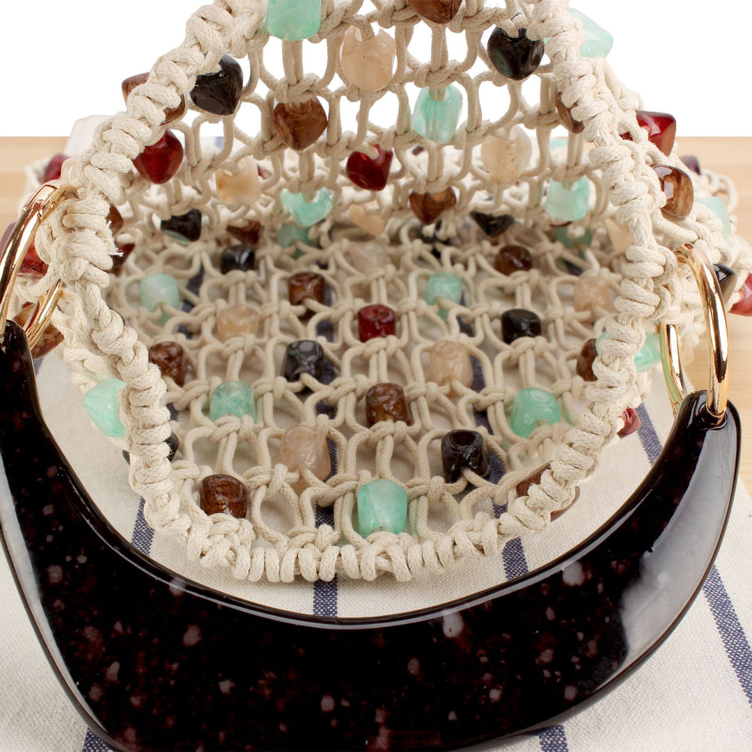 Handbag with colorful jewelry element Skanto