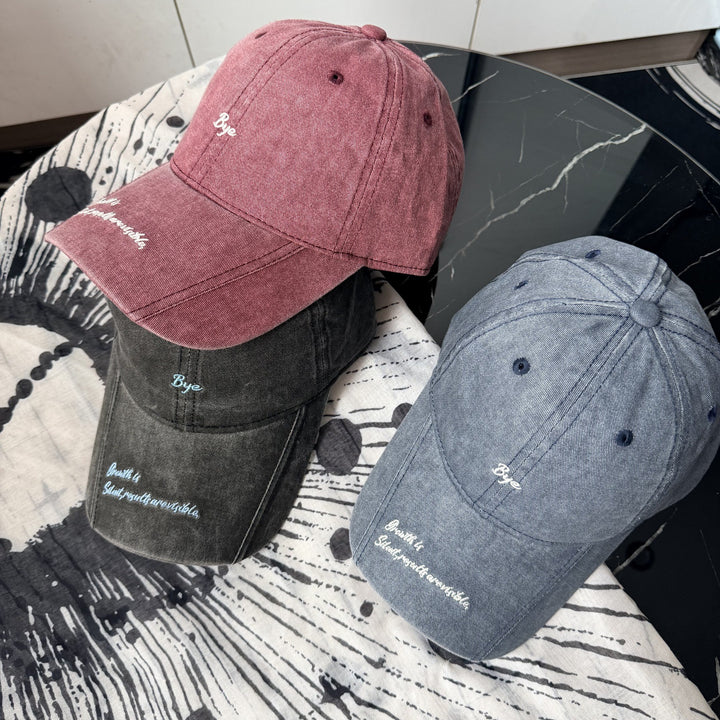 Kvinne Casual Distressed Bomulls Baseball Cap Skanto