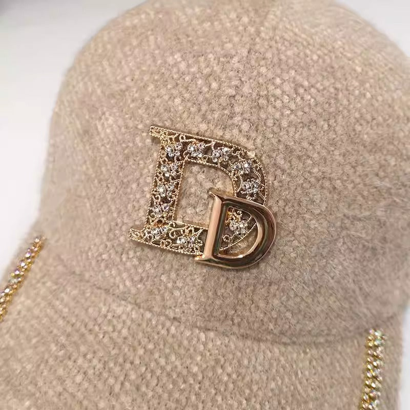 Kvinners luksuriøse utsmykkede ull baseballcap Skanto