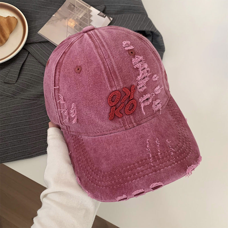 Kvinne Slitt Grafisk Brodert Baseball Caps Skanto