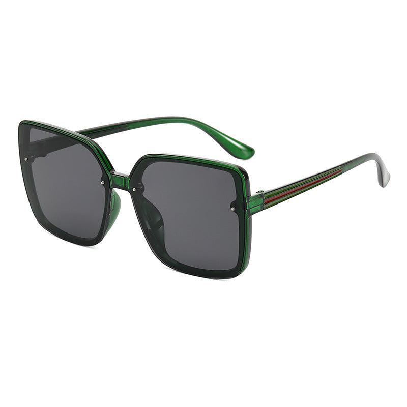 Dame Oversized-firkantet solbrille med kontrasterende ramme Skanto