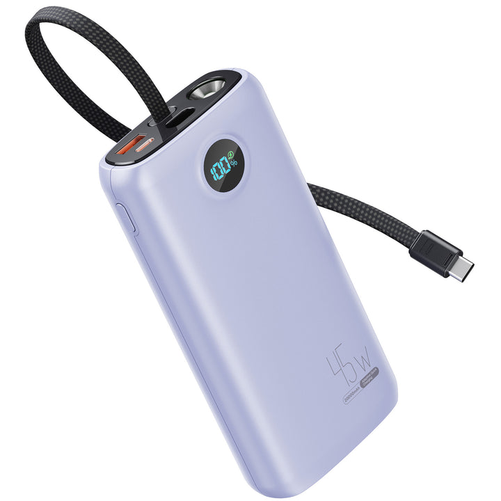 Hochytelses Powerbank med digital ladeindikator og 45W hurtiglading Skanto