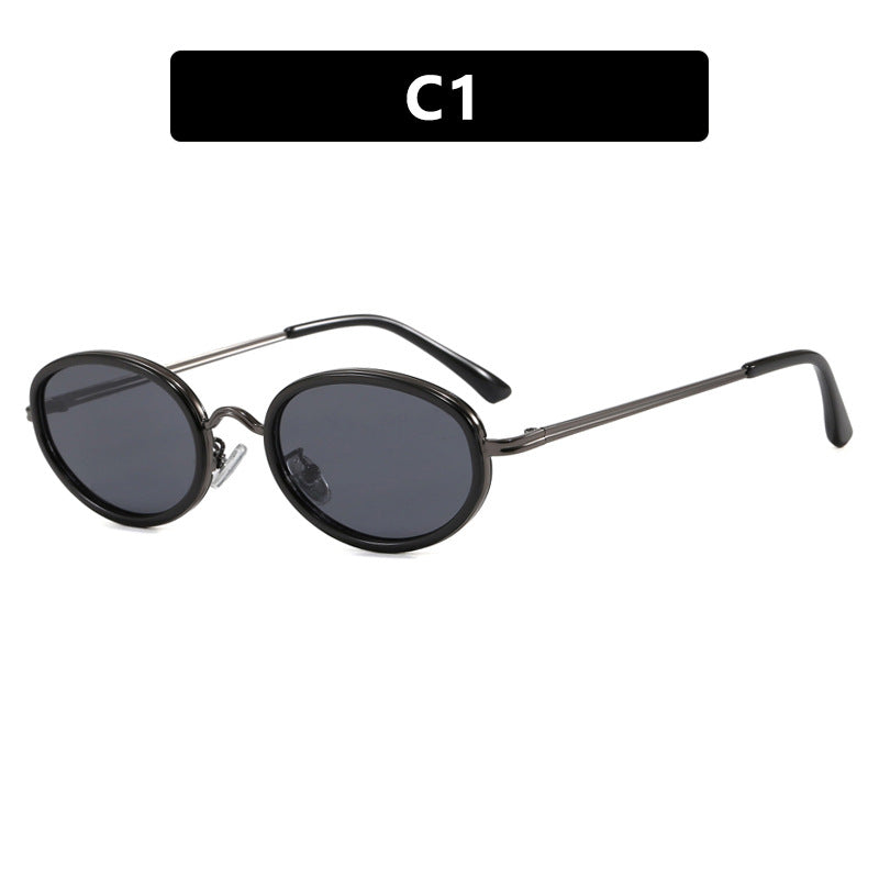 Women's elegant round sunglasses with modern metal frame Skanto