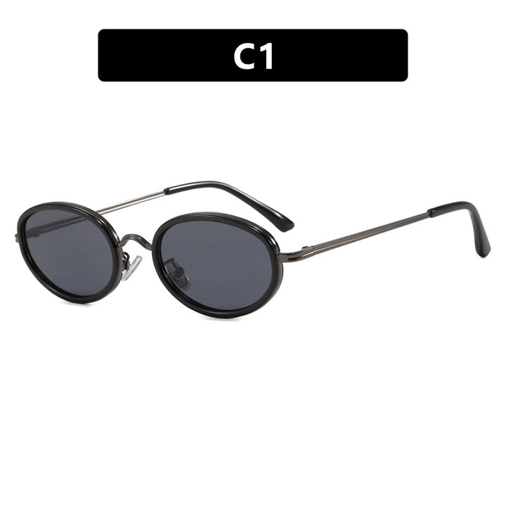 Women's elegant round sunglasses with modern metal frame Skanto