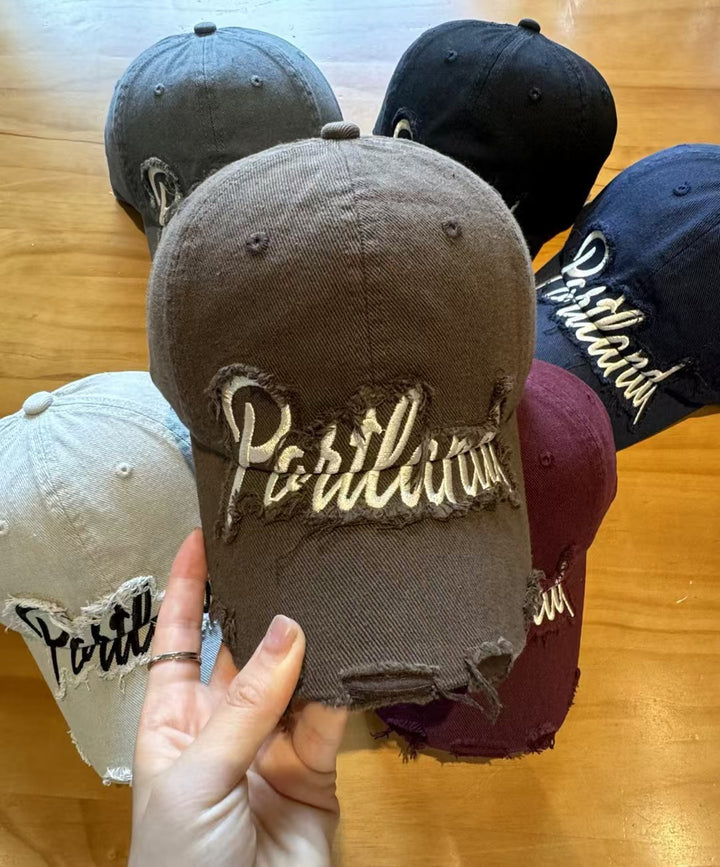 Unisex Slittet Denim Baseball Caps Skanto