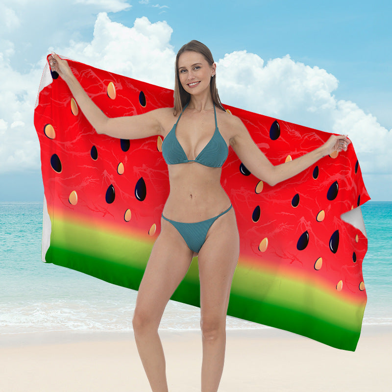 Strandhåndkle med lyst frukttema Skanto