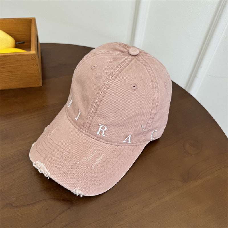 Kvinnes Slitt Denim Baseball Caps Skanto