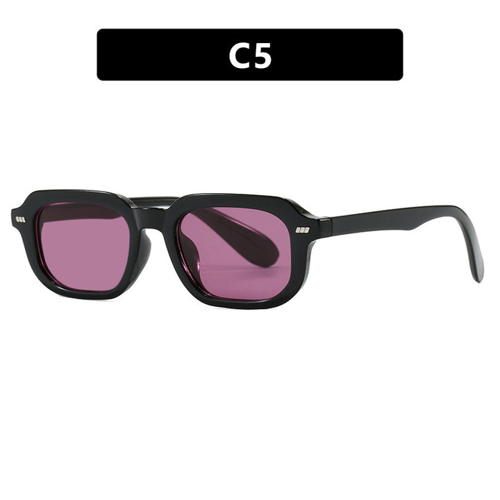 Women's square sunglasses with high-gloss transparent frame and polarized lenses Skanto