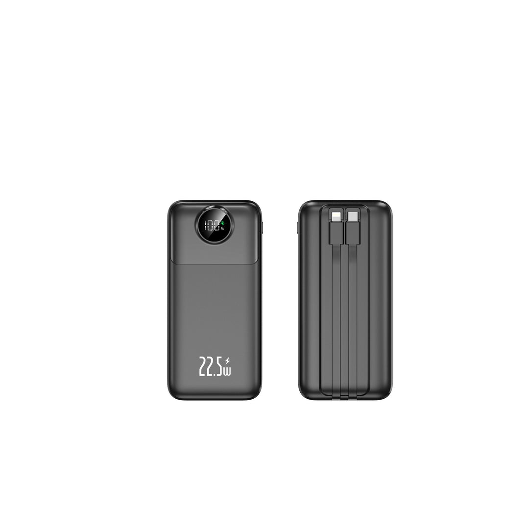 Powerbank med ekstremt rask ladeteknologi og LED-display Skanto