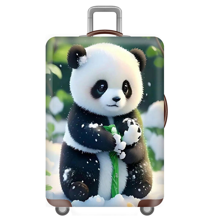 Unisex nan elastisk koffertrekk for hardplast trolley med søtt panda-motiv, elastisk beskyttelsestrekk med håndtak- og hjulåpninger Skanto