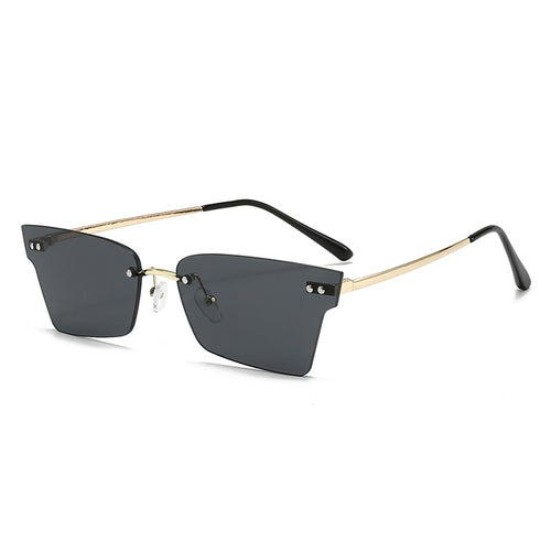 Dame trendy geometrisk solbrille med ultralett ramme Skanto