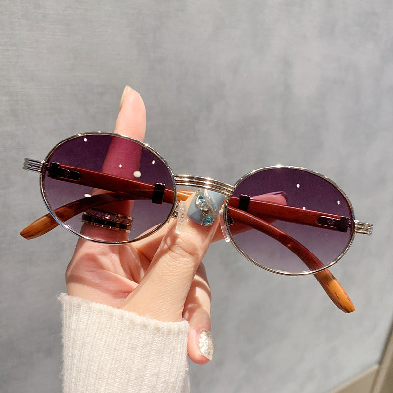 Women's vintage-style sunglasses with wood inner frame Skanto