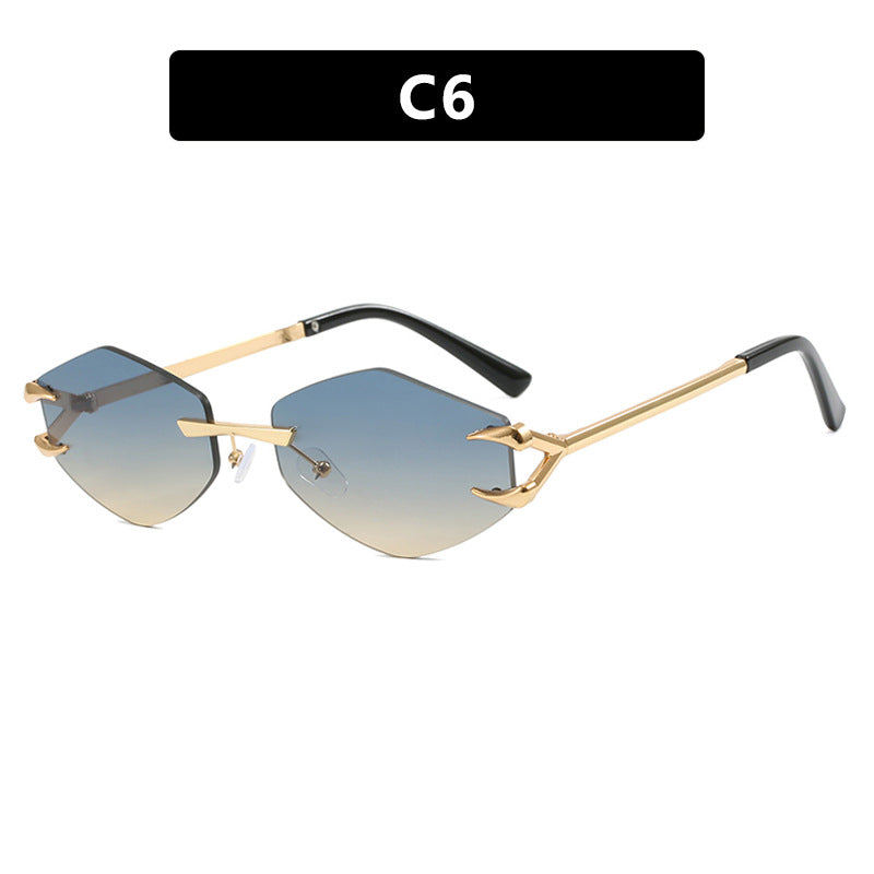 Dame ekstravagant hexagonal solbrille med innovativ ramme og UV-beskyttelse Skanto