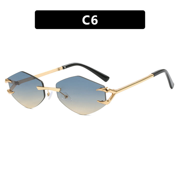 Dame ekstravagant hexagonal solbrille med innovativ ramme og UV-beskyttelse Skanto