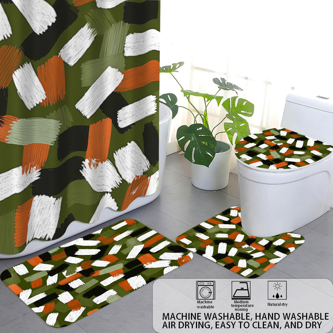 Bold Brushstroke Pattern Fire-delt Bad Sett Skanto