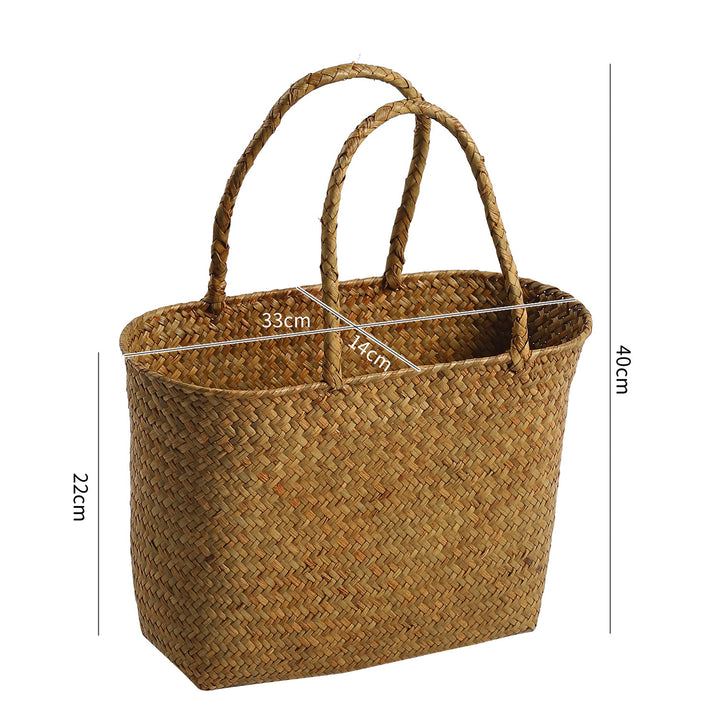 Unisex handlebag laget av flettet naturmateriale Skanto