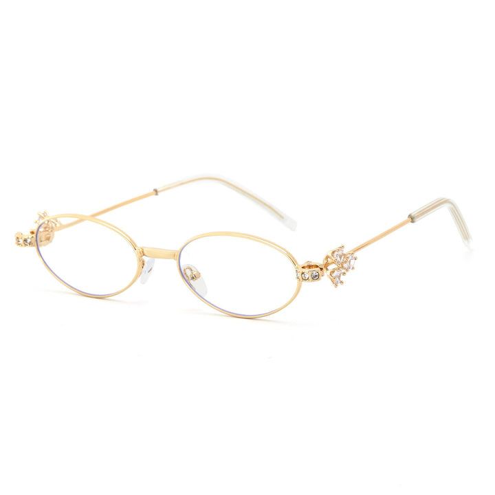 Dame Designer solbrille med elegant, speilvendt ramme og stilige dekorasjoner Skanto