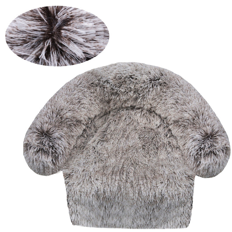 Fluffy Rund Sofa Hundeseng
