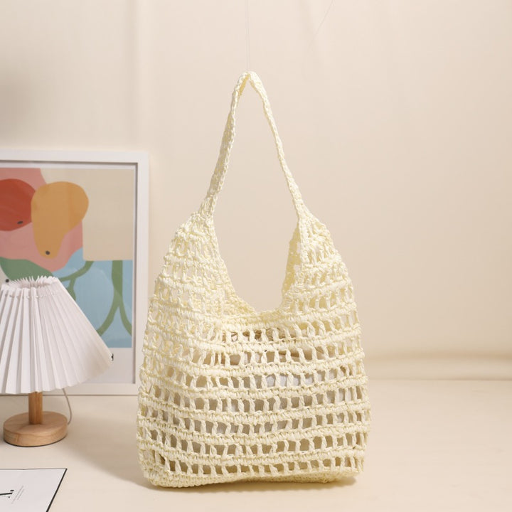 Trendy net tote bag with ruched design Skanto