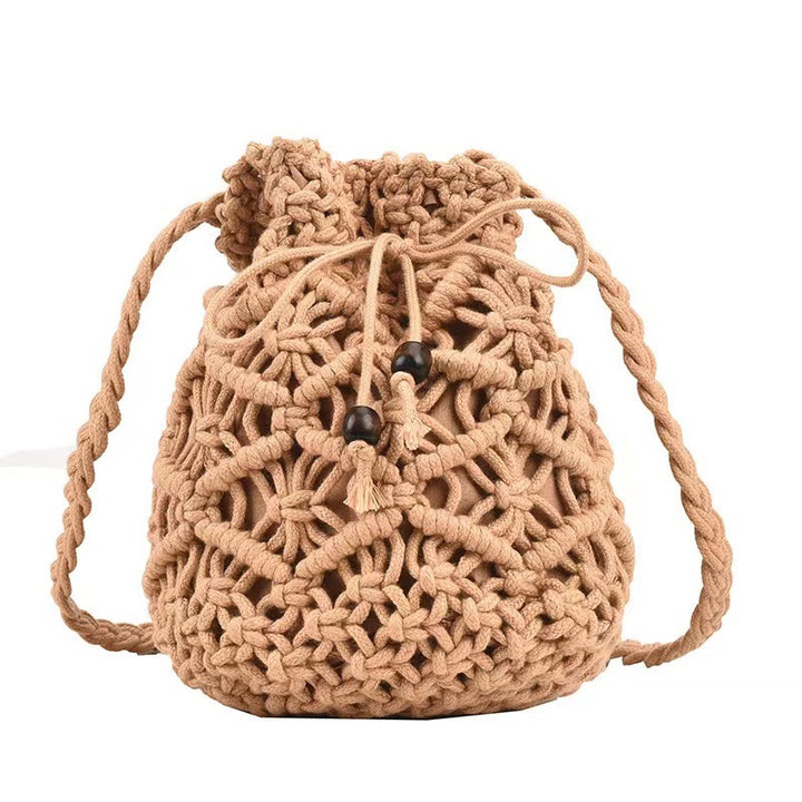 Hand-knotted shoulder bag with playful animal motif Skanto