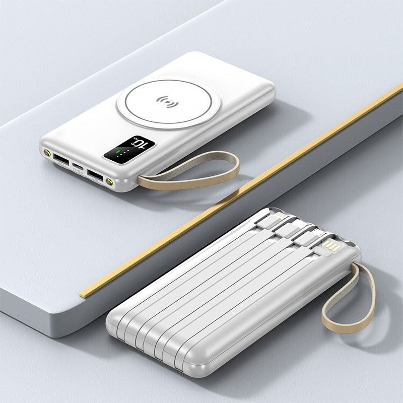 Trådløs powerbank med integrert ladestasjon Skanto
