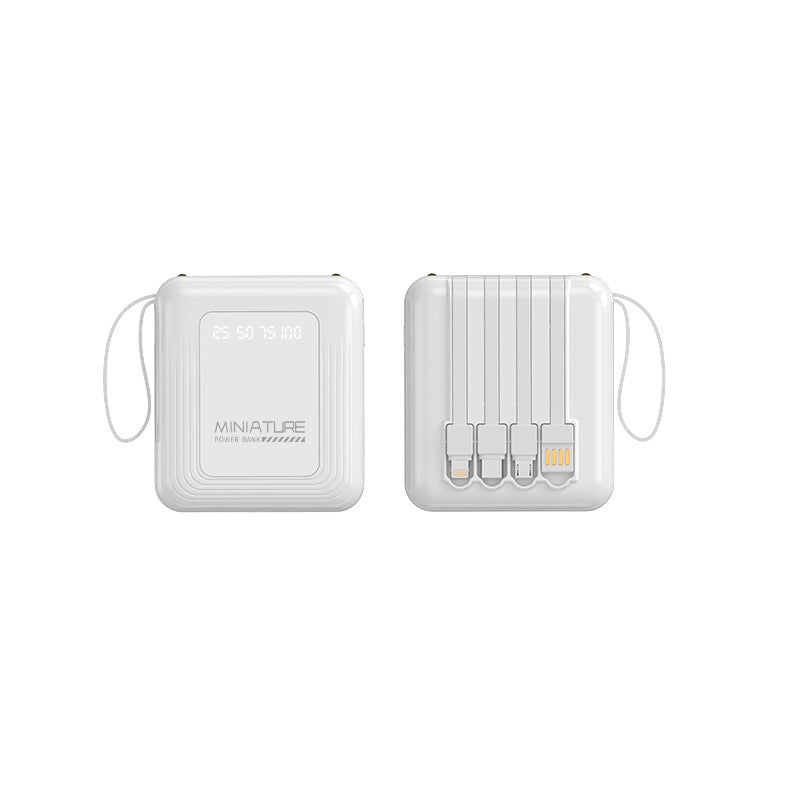 Kompakt powerbank med integrert kabel og digital ladeindikator Skanto