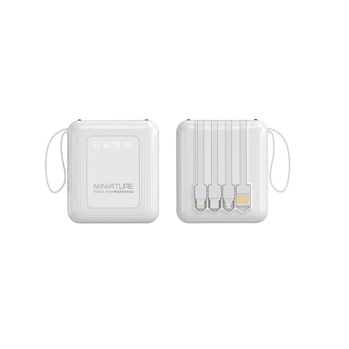 Kompakt powerbank med integrert kabel og digital ladeindikator Skanto